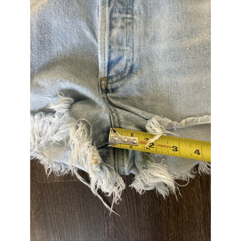 AGOLDE Parker High Rise Distressed Denim Shorts Light Wash Size 26 Boho Festival - Picture 7 of 9